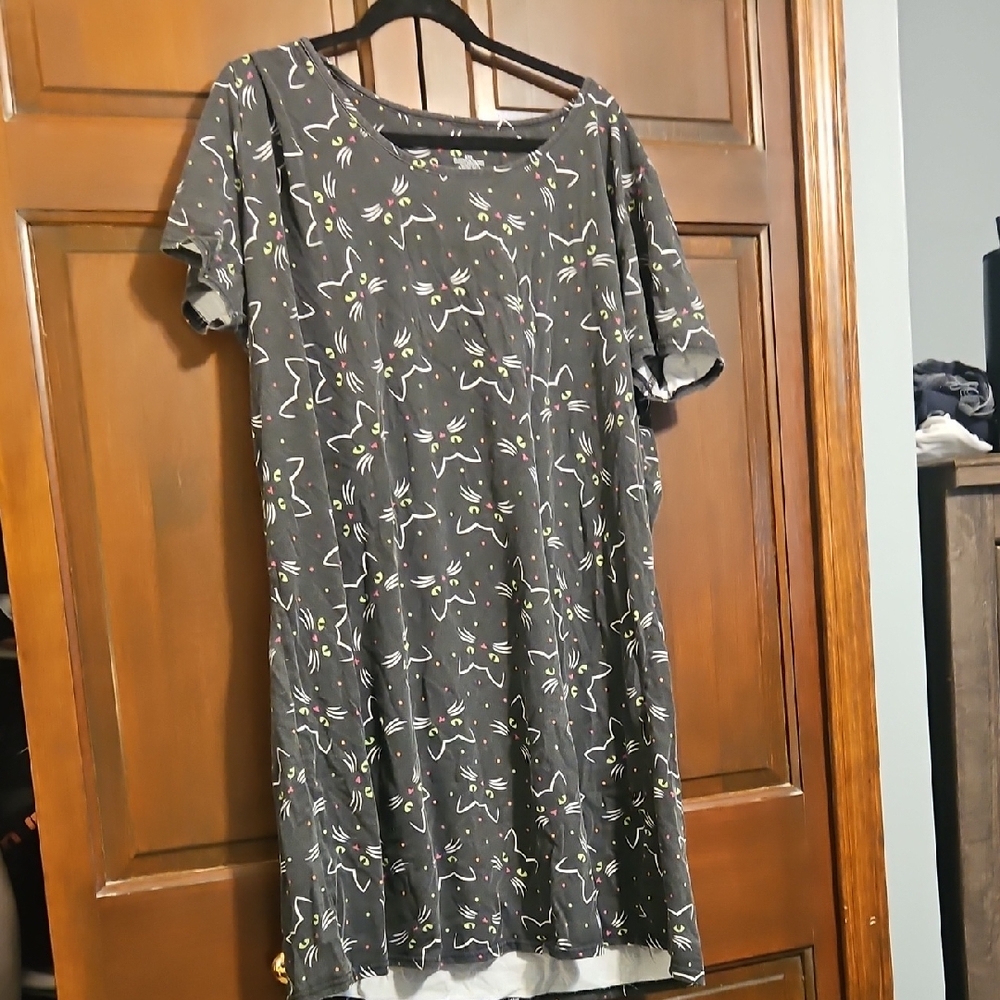 Cat Print Night Gown